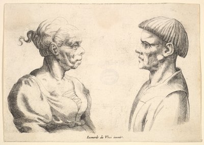 两个头像，1625-77。 作者 瓦茨劳斯·霍拉尔