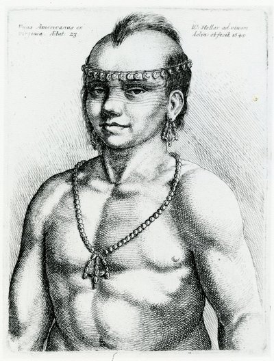 弗吉尼亚印第安人，1645年 作者 瓦茨劳斯·霍拉尔