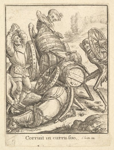 瓦格纳（Waggoner），摘自《死亡之舞》，1651年。 作者 瓦茨劳斯·霍拉尔