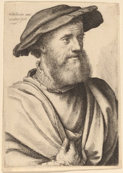留着胡子的男人向右看（Hans Holbein?） 作者 小汉斯·霍尔拜因之后的瓦茨拉夫·霍拉尔