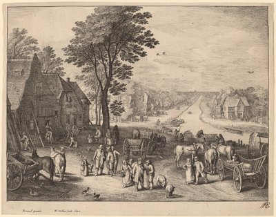 运河 作者 瓦茨拉夫·霍拉尔 (Wenceslaus Hollar) 以小彼得·勃鲁盖尔 (Pieter Brueghel) 为原型