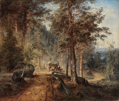 1860年在HämeA Hot Summer Day的路。 作者 维尔纳·霍尔姆伯格