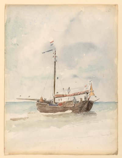 一艘荷兰驳船，1887 年 8 月 20 日 作者 小惠特尼·沃伦