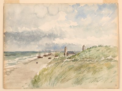 绘画，荷兰卡蒂维海岸，1887 年 8 月 21 日 作者 小惠特尼·沃伦