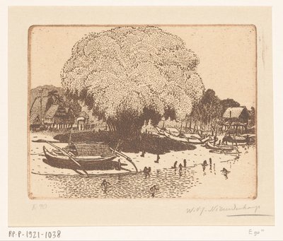 巴厘岛 Loloan Barat 景观
渔民村（原标题） 作者 Wijnand Otto Jan Nieuwenkamp（艺术家签名）