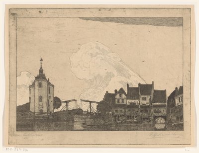 恩克惠曾港口（原标题） 作者 Wijnand Otto Jan Nieuwenkamp（艺术家签名）