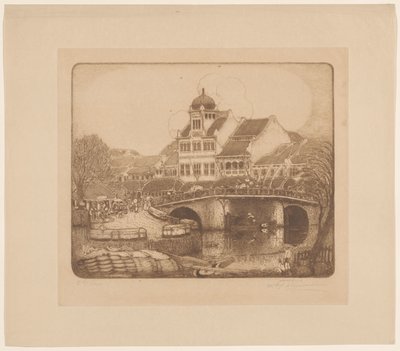 Sluyters  Co. 公司的办公楼。Kali Besar Batavia（原标题） 作者 Wijnand Otto Jan Nieuwenkamp（艺术家签名）