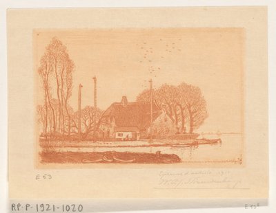 Oude Wetering 的水上屋 De Oude Wetering（原标题） 作者 Wijnand Otto Jan Nieuwenkamp（艺术家签名）
