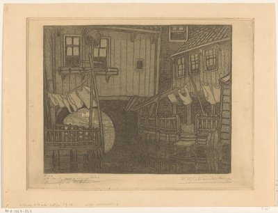 恩克惠曾海港上的房屋
恩克惠泽的布尔特耶（原标题） 作者 Wijnand Otto Jan Nieuwenkamp（艺术家签名）