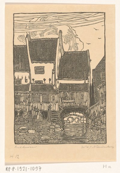 恩克惠曾海港上的房屋
恩克惠曾的老房子（原标题） 作者 Wijnand Otto Jan Nieuwenkamp（艺术家签名）