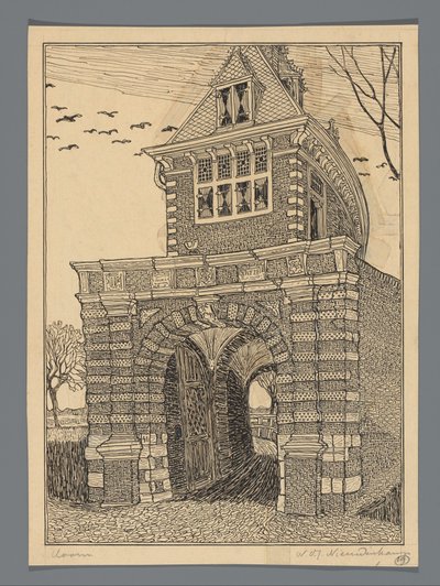 霍恩的 Oosterpoort 作者 Wijnand Otto Jan Nieuwenkamp（艺术家签名）