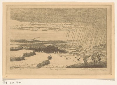 巴厘岛吉吉特附近稻田上的阵雨
暴雨（原标题） 作者 Wijnand Otto Jan Nieuwenkamp（艺术家签名）