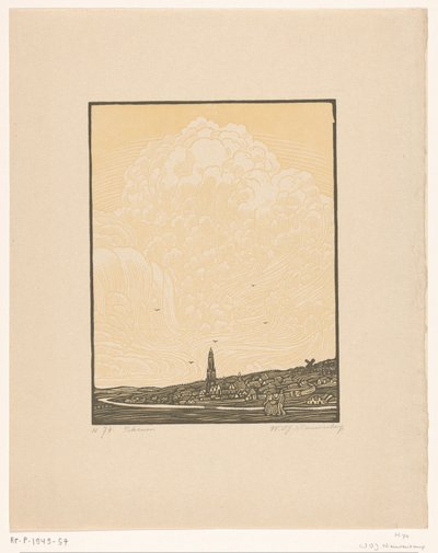 Rhenen （物品上的原标题） 作者 Wijnand Otto Jan Nieuwenkamp（艺术家签名）