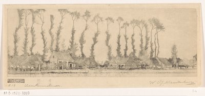 哈勒米尔湖房屋后的成排树木
在哈勒默湖（原标题） 作者 Wijnand Otto Jan Nieuwenkamp（艺术家签名）