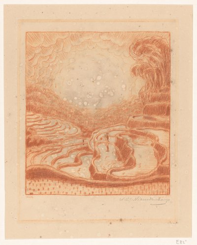 巴厘岛的稻田 稻田（原名） 作者 Wijnand Otto Jan Nieuwenkamp（艺术家签名）