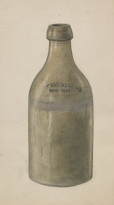 炻器啤酒瓶，约1938年。 作者 威尔伯·赖斯