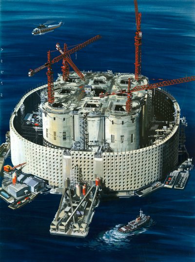 埃科菲斯克油田的巨型钢筋混凝土储油罐 作者 威尔夫（20世纪）哈代