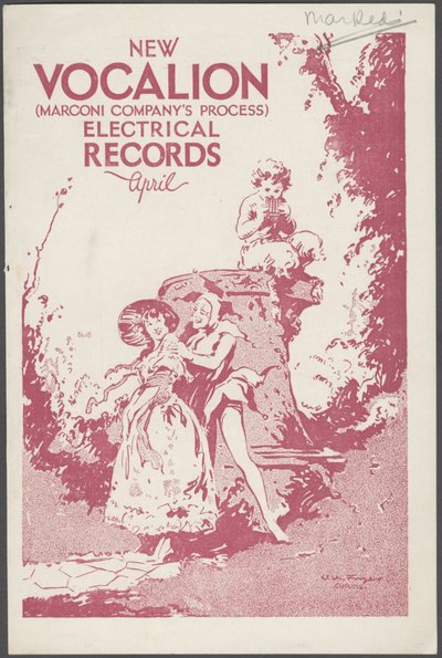 Vocalion唱片公司公告, 1920年代 作者 Wilfred Fryer，柯蒂斯广告公司