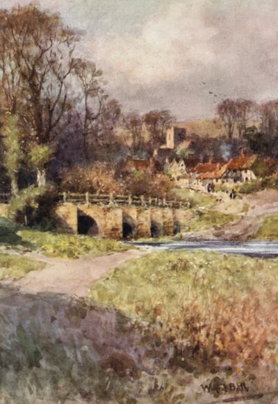 萨顿村景观（彩色石版画） 作者 威尔弗里德·威廉姆斯·鲍尔