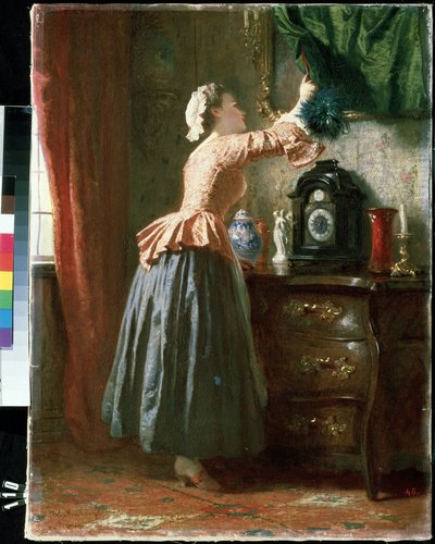 威廉-奥古斯特-安伯格（1822-1899 年）的 "女佣 "画像，乌克兰塞瓦斯托波尔 Mikhail Kroshitsky 艺术博物馆 作者 威廉·安伯格