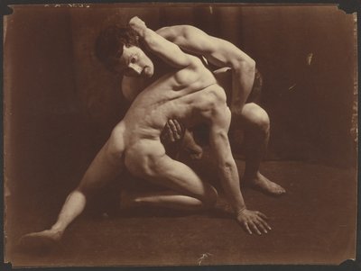 摔跤手，约 1885-1905（明胶银版画） 作者 威廉·冯·格洛登男爵