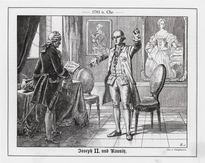 神圣罗马帝国皇帝约瑟夫二世及其国务大臣考尼茨-里特贝格亲王 作者 威廉·坎普豪森