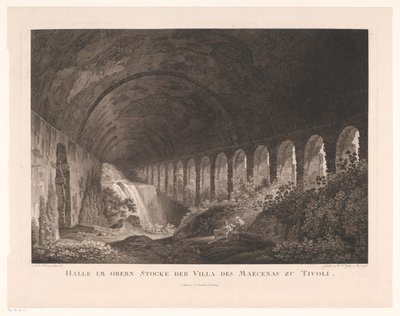蒂沃利梅塞纳斯别墅马厩景观
Halle im obern Stocke der Villa des Maecenas zu Tivoli（标题见实物） 作者 威廉·弗里德里希·格梅林