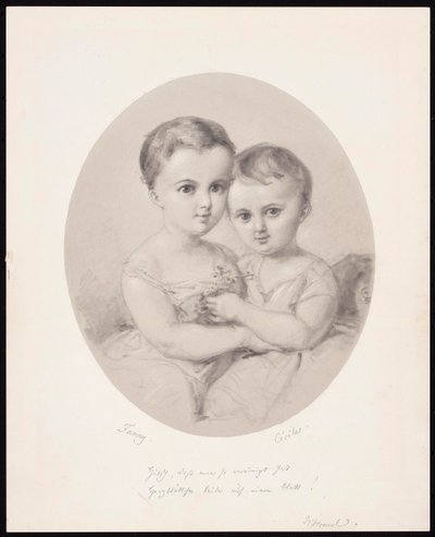范妮（Fanny）和塞西尔·汉瑟（CécileHensel）的孙女，约1860年。 作者 威廉·汉瑟