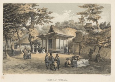 1855年在Yokuhama的寺庙 作者 威廉·约瑟夫·海涅
