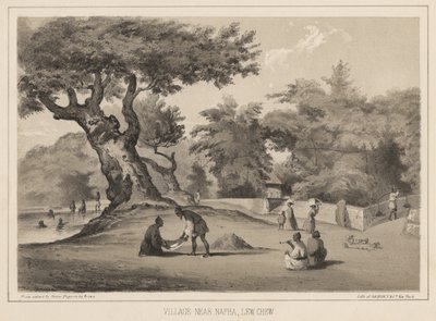 Napha附近的村庄，Lew Chew，1855 作者 威廉·约瑟夫·海涅