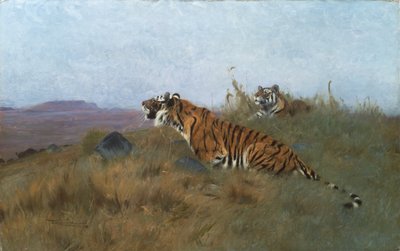 老虎盯着猎物（绘画 作者 威廉·库纳特