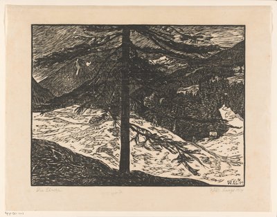 Die Lärche（实物上的原标题） 作者 Wilhelm Laage（艺术家签名）