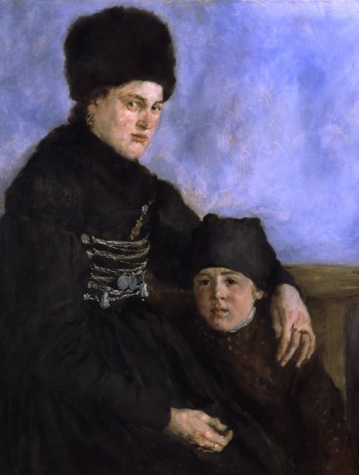达豪带小孩的女人，1873-1874年 作者 威廉·玛丽亚·胡贝图斯·莱布尔
