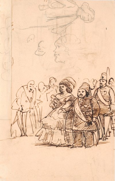 土耳其王子 Mehemet Aly 作为丹纳伯爵夫人的骑兵访问哥本哈根，1859 年 5 月 作者 威廉·马斯特兰德