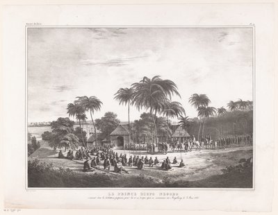 Aankomst van Prins Diepo Black in MagelangLe Prince Diepo Black（物品上的标题）Atlas Mémoires sur la Guerre de L