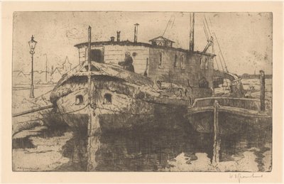 海牙拉哈文 作者 Willem Adrianus Grondhout（艺术家签名）