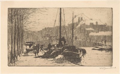 城里的雪（原标题） 作者 Willem Adrianus Grondhout（艺术家签名）
