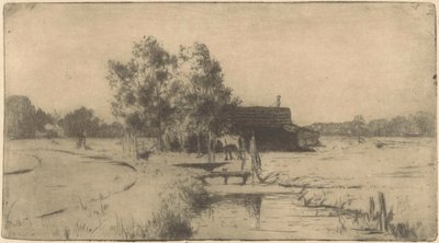海牙 Binckhorst 的马厩 作者 Willem Adrianus Grondhout（艺术家签名）