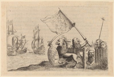 保护联合省花园的狮子，1634年。 作者 威廉·巴斯