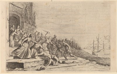 索隆的追随者在保卫维纳斯神庙，1634年。 作者 威廉·巴斯