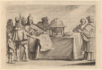 西班牙和葡萄牙对地球的瓜分，1634年。 作者 威廉·巴斯