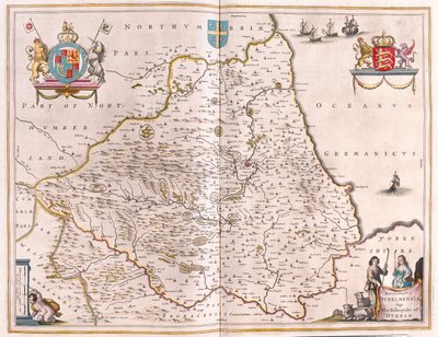 达勒姆主教格里克，载于威廉-布劳（Willem Blaeu）撰写的 "Theatrum Orbis Terrarum, sive Atlas Novus"，阿姆斯特丹 作者 威廉·布劳