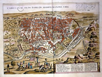 开罗。Wilhelm Blaeu绘制的地图，阿姆斯特丹1630年。 作者 威廉·布劳