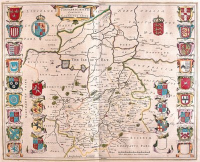 剑桥郡，载于威廉-布劳的 "Theatrum Orbis Terrarum, sive Atlas Novus"，阿姆斯特丹 作者 威廉·布劳