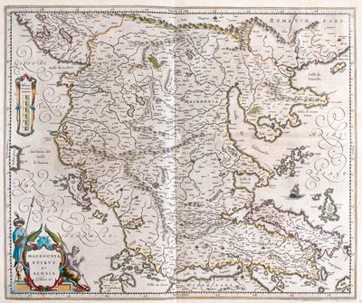 希腊、马其顿、阿尔巴尼亚，载于威廉-布劳的 "Theatrum Orbis Terrarum, sive Atlas Novus"，阿姆斯特丹 作者 威廉·布劳