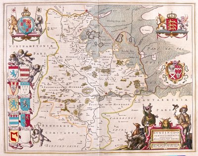 亨廷顿郡，阿姆斯特丹威廉-布劳著《新地图册》（Theatrum Orbis Terrarum, sive Atlas Novus）中。 作者 威廉·布劳