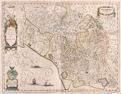意大利卢卡，阿姆斯特丹威廉-布劳的 "Theatrum Orbis Terrarum, sive Atlas Novus "中 作者 威廉·布劳