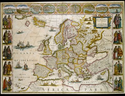 欧洲地图。 （雕刻 作者 Willem Blaeu