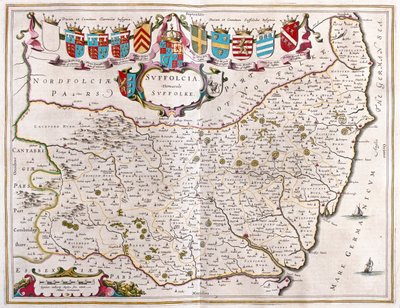 萨福克，阿姆斯特丹 Willem Blaeu 的《Theatrum Orbis Terrarum, sive Atlas Novus》中 作者 威廉·布劳