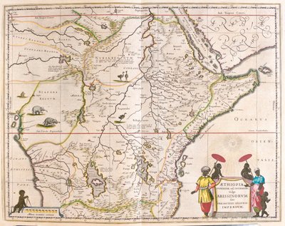 包括莫桑比克在内的非洲中部和东部，载于 Willem Blaeu 的《Theatrum Orbis Terrarum, sive Atlas Novus》，阿姆斯特丹 作者 威廉·布劳